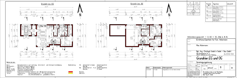 Grundriss des selbst entworfenen Massivholzhauses (Quelle: Seidel-Bau GmbH)