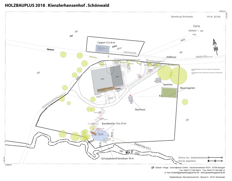 Lageplan Kienzlerhansenhof mit Geländeumgriff (Quelle: Eigene)